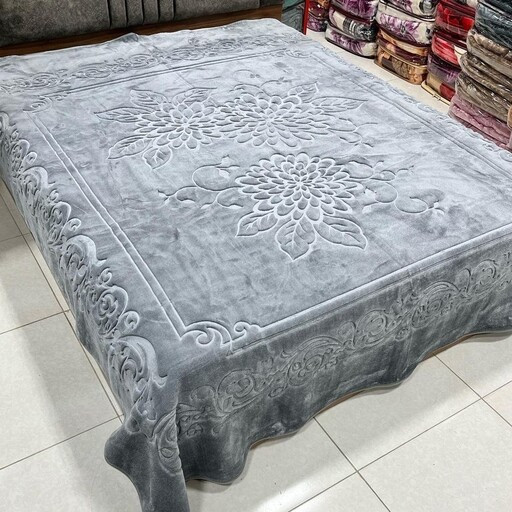 پتو گلبافت طوسی