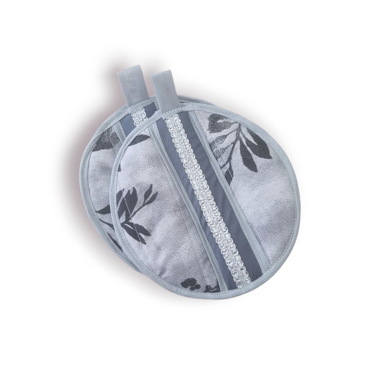 دستگیره گرد پارچهای نسوز قطر ۱۸ سانتیمتر با تریم دو رنگ – مناسب قابلمه و تابه