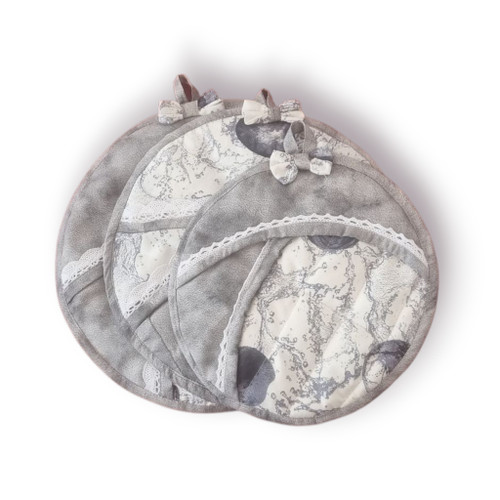 سرویس سهتکه دمکنی آشپزخانه  | پارچه ملحفهای | سایز ۲۵، ۳۰ و ۳۵ سانتیمتر طرح ۳۵۰