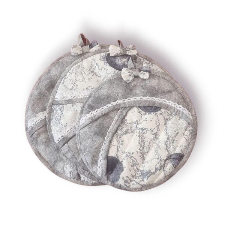 سرویس سهتکه دمکنی آشپزخانه | پارچه ملحفهای | سایز ۲۵، ۳۰ و ۳۵ سانتیمتر طرح ۳۵۰