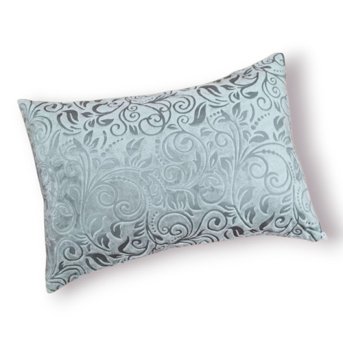 روبالشی مخمل آنجل رنگ طوسی با بافت نرم و درخشان