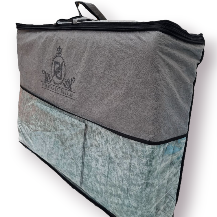 تشک مهمان آلامتو کالا با پارچه میکرو پتینه، روبالشی و کاور چمدانی