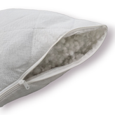 بالش هالو آلامتو کالا از جنس پارچه رویال با الیاف توپی سفید و زیپدار