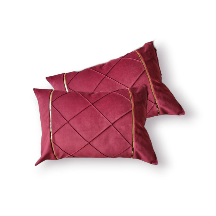 روبالشی پارچه مبلی دو رو - نواردوزی دو عددی ا زرشکی