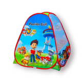 چادر بازی کودک فانتزی با بدنه پلیاستر مقاوم، توری حریر، درب شمعی و فنر فولادی – سایز ۱۳۰×۱۳۰