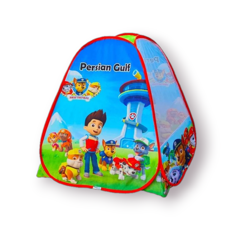 چادر بازی کودک فانتزی با بدنه پلیاستر مقاوم، توری حریر، درب شمعی و فنر فولادی – سایز ۱۳۰×۱۳۰