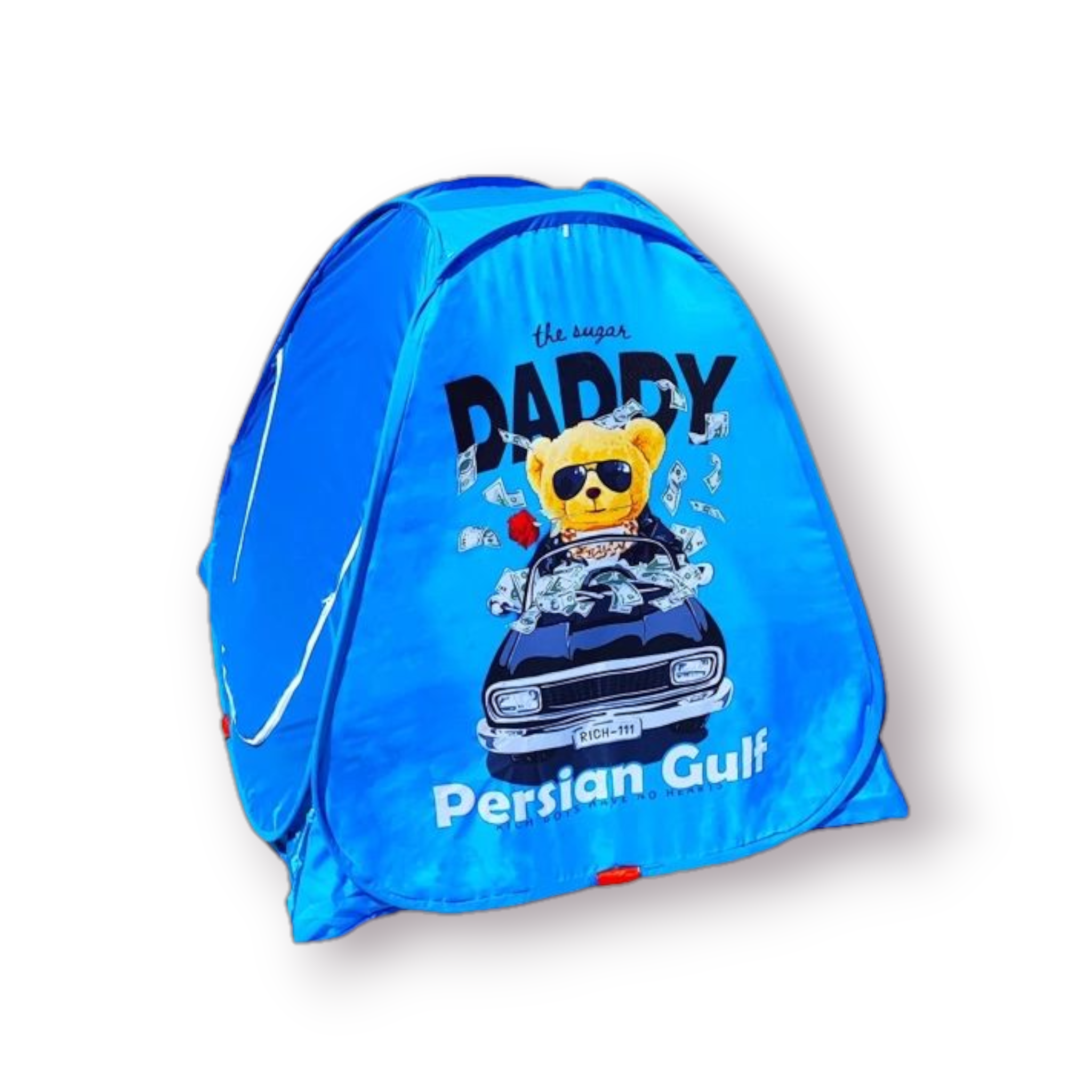 چادر بازی کودک فانتزی با بدنه پلی‌استر مقاوم، توری حریر، درب شمعی و فنر فولادی – سایز ۱۳۰×۱۳۰