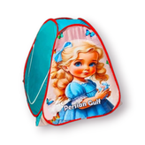 چادر بازی کودک فانتزی با بدنه پلیاستر مقاوم، توری حریر، درب شمعی و فنر فولادی – سایز ۱۳۰×۱۳۰