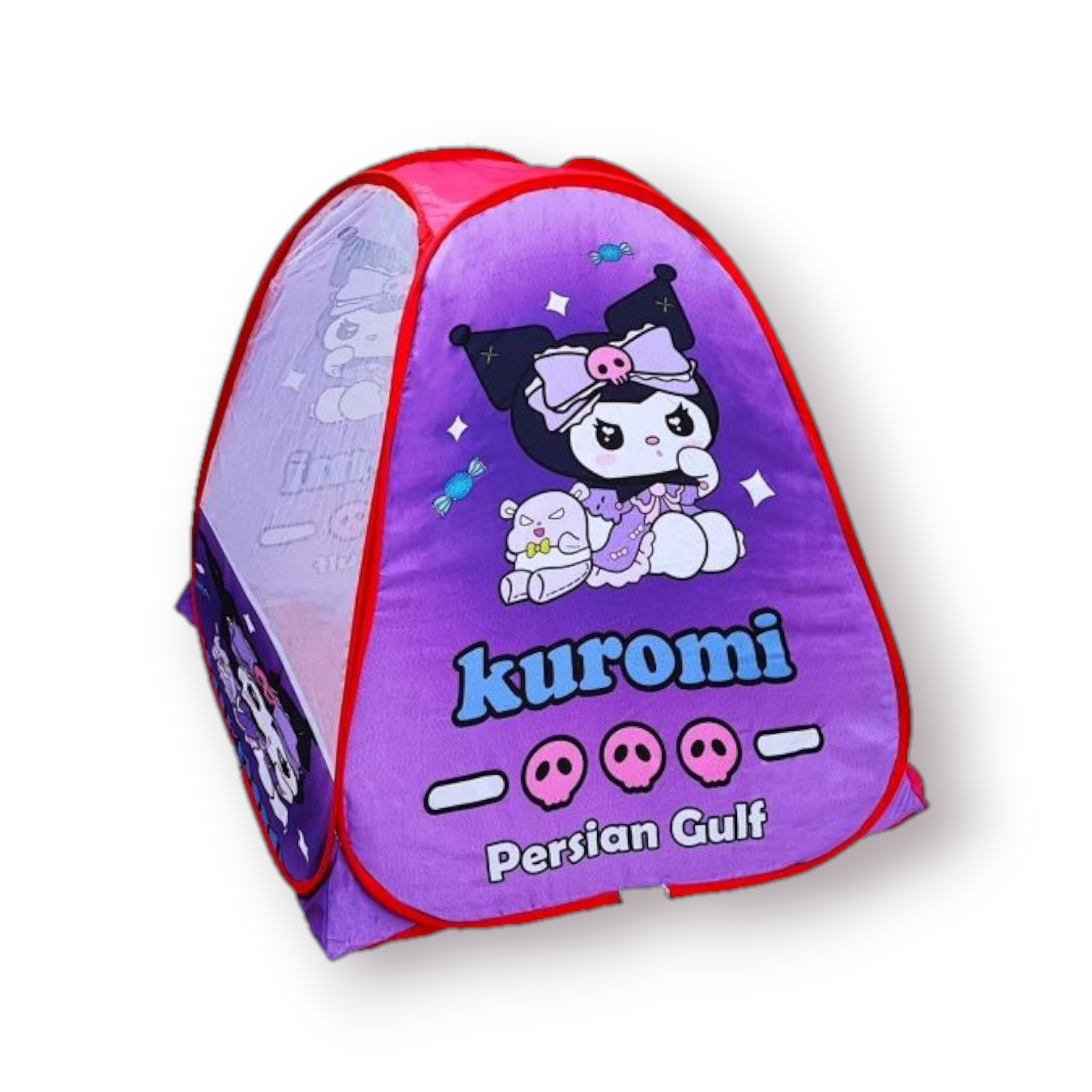 چادر بازی کودک فانتزی با بدنه پلی‌استر مقاوم، توری حریر، درب شمعی و فنر فولادی – سایز ۱۳۰×۱۳۰