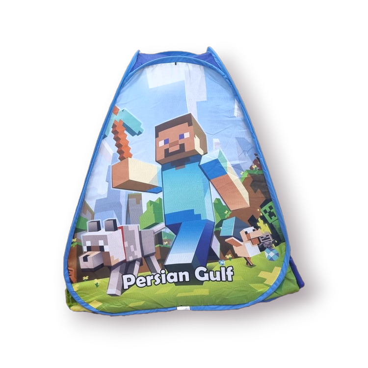 چادر بازی کودک فانتزی با بدنه پلیاستر مقاوم، توری حریر، درب شمعی و فنر فولادی – سایز ۱۳۰×۱۳۰