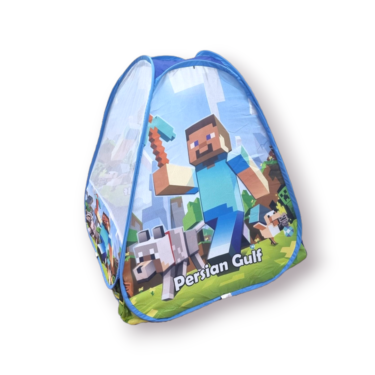 چادر بازی کودک فانتزی با بدنه پلیاستر مقاوم، توری حریر، درب شمعی و فنر فولادی – سایز ۱۳۰×۱۳۰