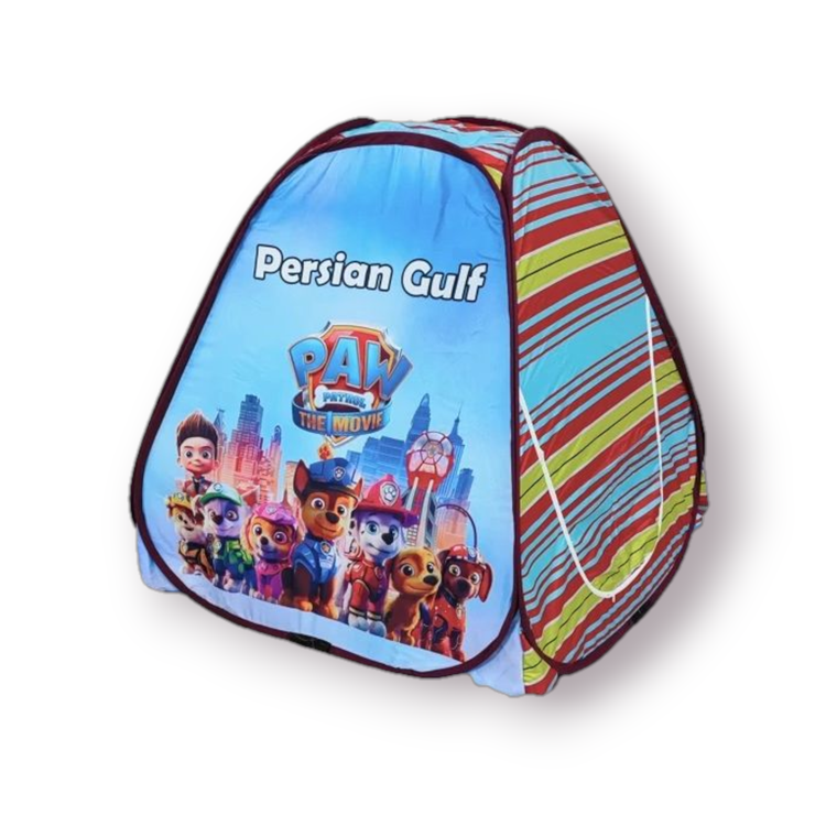 چادر بازی کودک فانتزی با بدنه پلیاستر مقاوم، توری حریر، درب شمعی و فنر فولادی – سایز ۱۳۰×۱۳۰