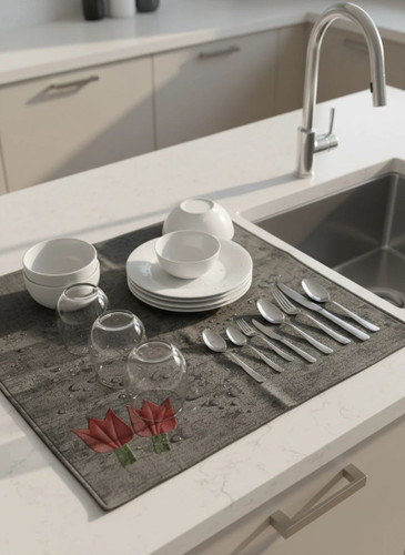 نمگیر پارچه مبلی دو رو طرح شیک مخصوص روی کابینت آشپزخانه آلامتو کالا