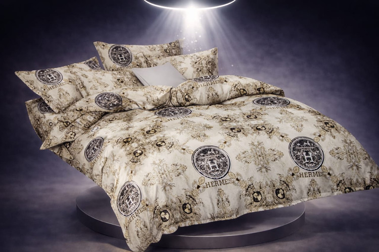 سرویس روتختی دو نفره آنسل مدل پیگمنت با لحاف مغزی دوزی شده و دو روبالشی و دو کوسنی