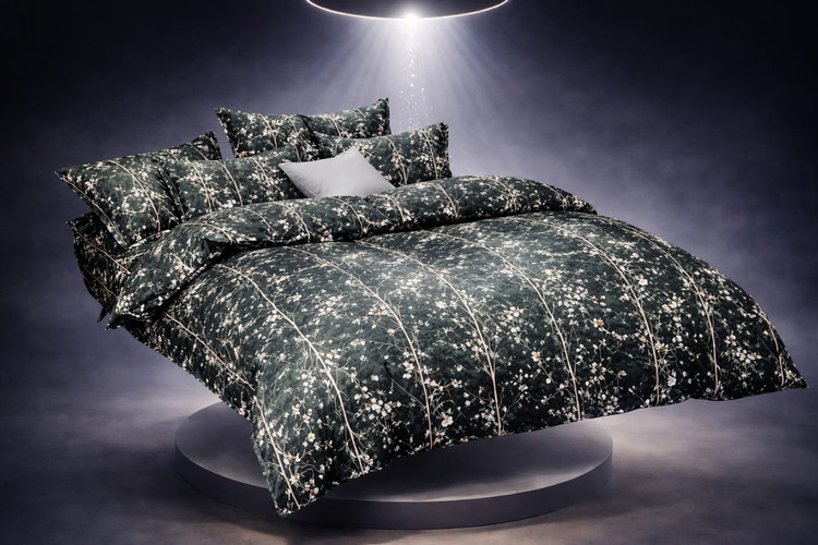 سرویس روتختی دو نفره آنسل مدل پیگمنت با لحاف مغزی دوزی شده و دو روبالشی و دو کوسنی