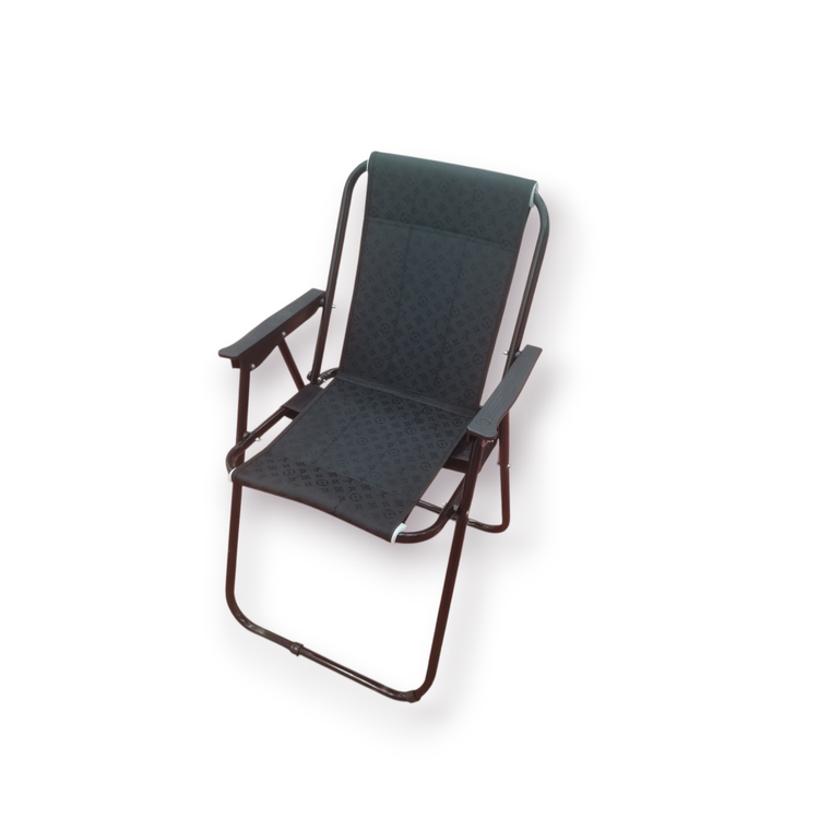 صندلی سفری تاشو ۷ فنره با بدنه فلزی مقاوم، دسته ABS و نشیمن برزنتی فومدار مناسب کمپینگ