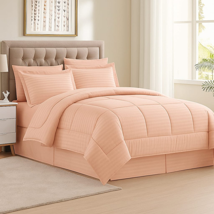 کاور لحاف ژاکارد هتلی گرید A آلامتو کالا با زیپ مخفی و بند مهار داخلی در چهار گوشه