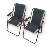 صندلی سفری تاشو ۷ فنره با بدنه فلزی مقاوم، دسته ABS و نشیمن برزنتی فومدار مناسب کمپینگ