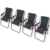 صندلی سفری تاشو ۷ فنره با بدنه فلزی مقاوم، دسته ABS و نشیمن برزنتی فومدار مناسب کمپینگ