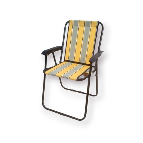 صندلی سفری ۹ فنره تاشو با بدنه فلزی مقاوم و پارچه نانو مناسب کمپینگ و طبیعتگردی